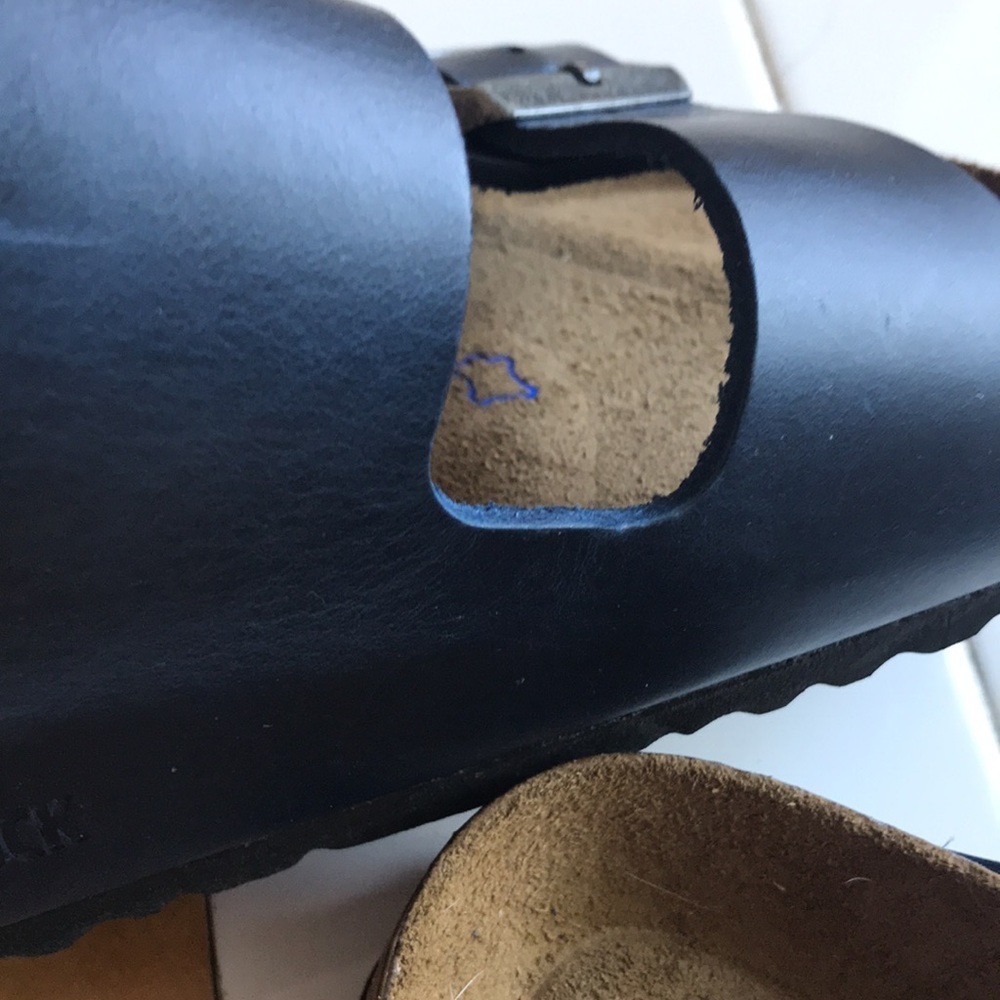 New Birkenstock Soft Footbed Navy Leather sz 37 or 41. Size 6 or 10 - Picture 16 of 17